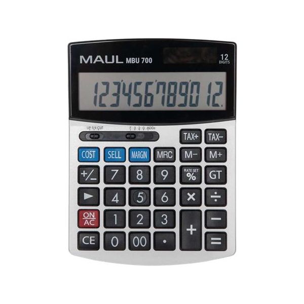 Kalkulačka, stolová, 12 miestny displej, MAUL "MBU 700", čierna