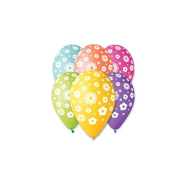 Balón, 30 cm, kvetinky