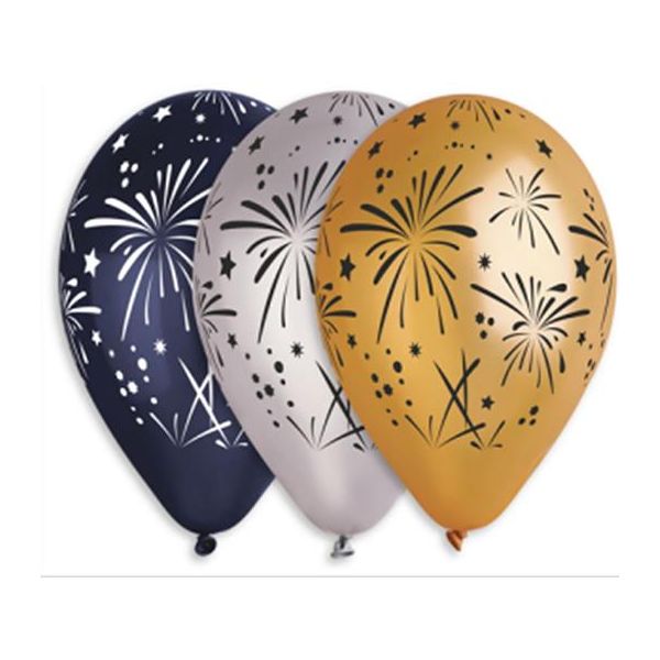 Balón, 33 cm, ohňostroj, 3 rôzne farby