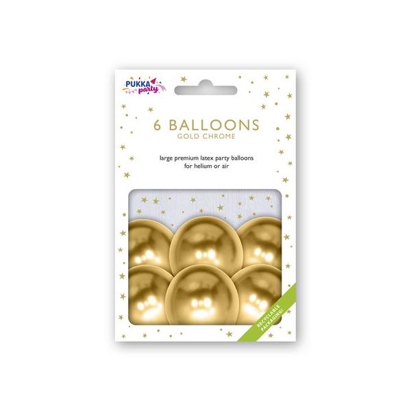 Balón, 30 cm, PUKKA PAD, metalická zlatá