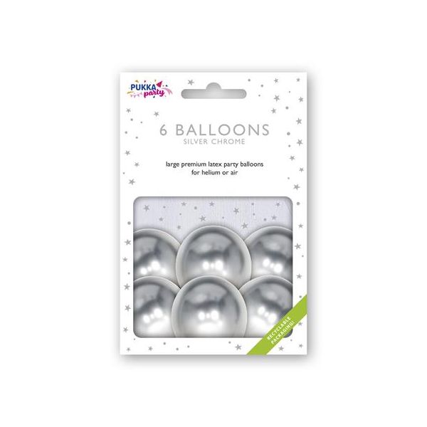 Balón, 30 cm, PUKKA PAD, metalická strieborná