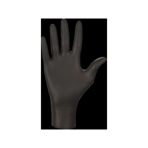 Ochranné rukavice, jednorazové, nitril, veľkosť S, 100 ks, nepudrované, čierna