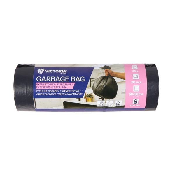 Vrecia na odpadky, extra silné, 20 l, 20 ks, VICTORIA FACILITY