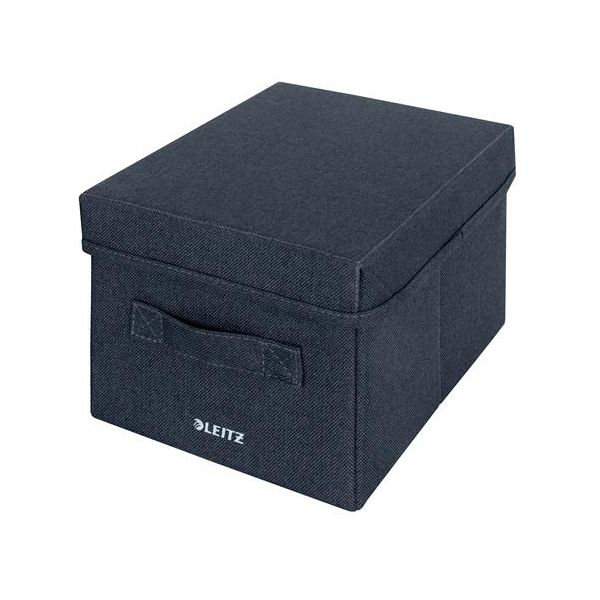 Úložný box, textilný, rozmer S, LEITZ "Fabric", zamatová sivá