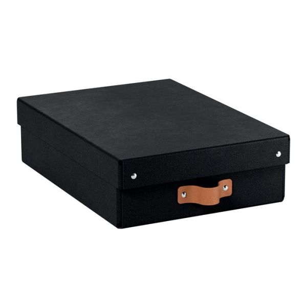 Úložný box, veľkosť M, nízky, LEITZ "Puro", čierny