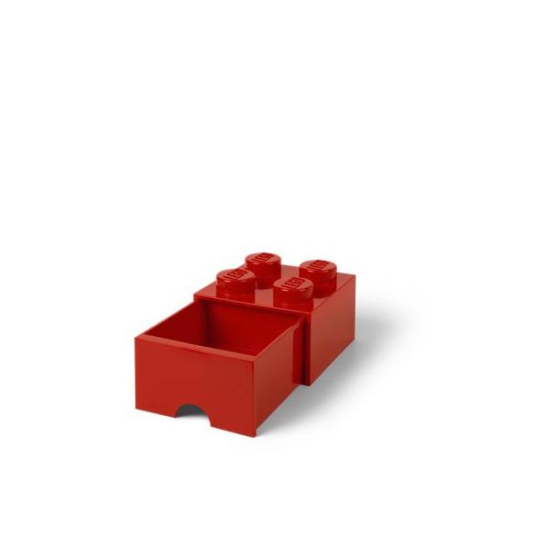 Úložný box, zásuvkový, LEGO "Brick", červený