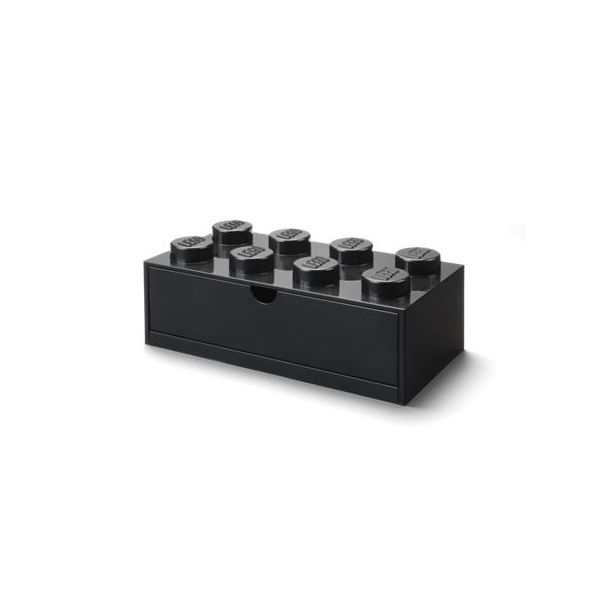Úložný box na stôl, zásuvkový, LEGO "Brick 2x2", čierny