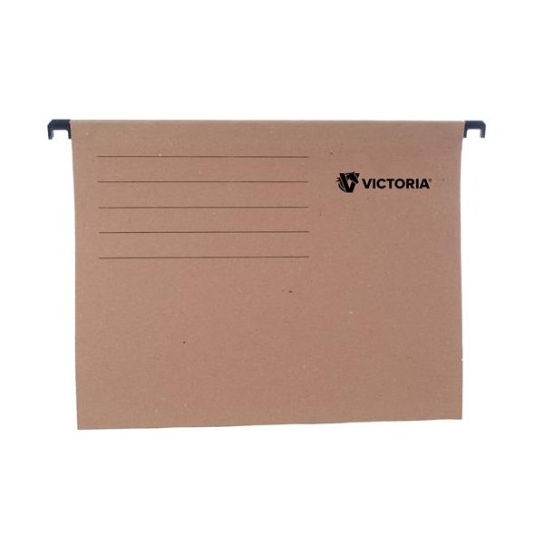 Závesné zakladacie dosky, kartónové, A4, VICTORIA OFFICE, prírodné