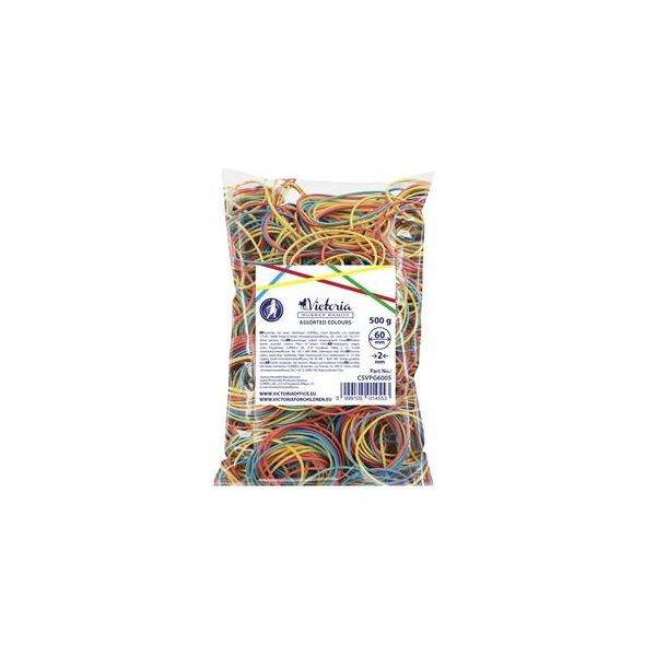 Gumičky, 60x2 mm, VICTORIA FACILITY, 0,5 kg, mix farieb