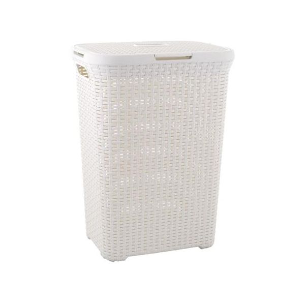Kôš na prádlo, ratanový, 60 l, krémový, CURVER