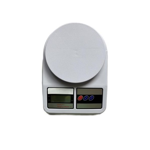 Kuchynská váha, digitálna, nosnosť 7 kg, biela