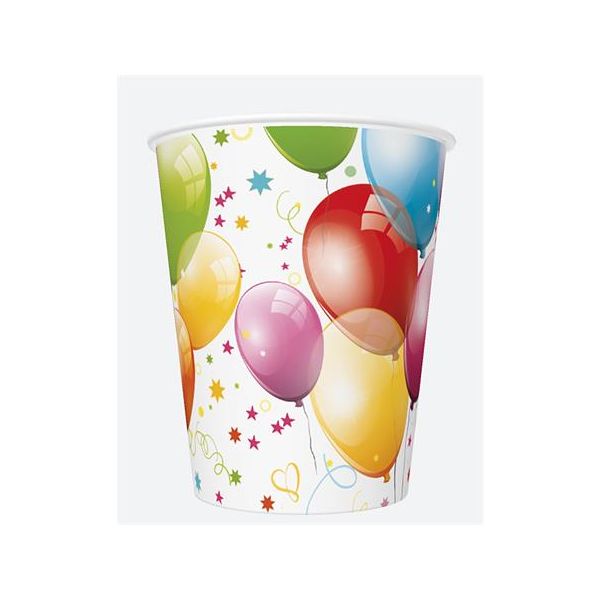 Pohár, papierový, 2,5 dl, balónový vzor