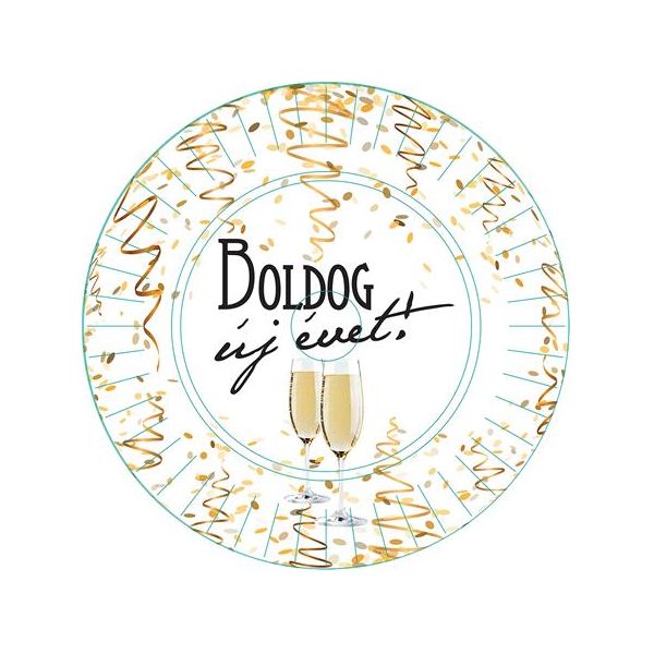 Tanier, papierový, 23 cm, "Šťastný Nový rok"