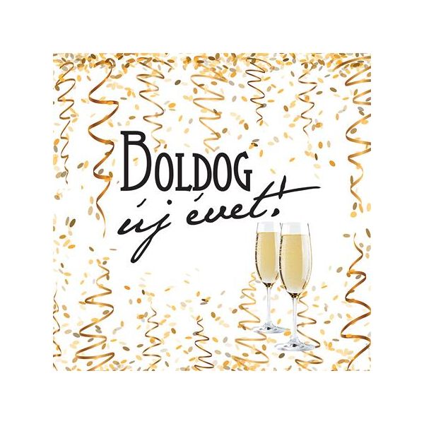 Servítky, 3-vrstvové, 33 x 33 cm, "Šťastný Nový rok"