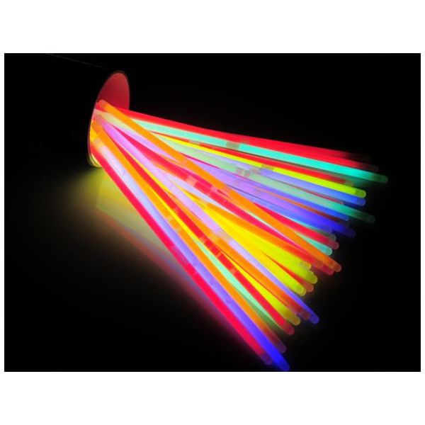 Náramok, svietiaci v tme, plastový, 100 ks, mix farieb