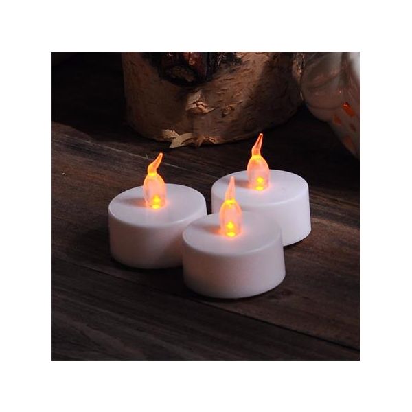 LED čajová sviečka, 10 ks, žlté svetlo