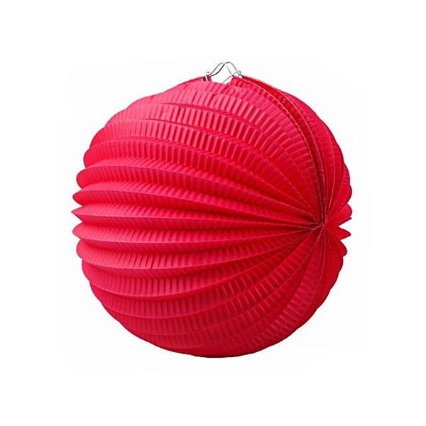 Lampión, okrúhly, 22 cm, červený