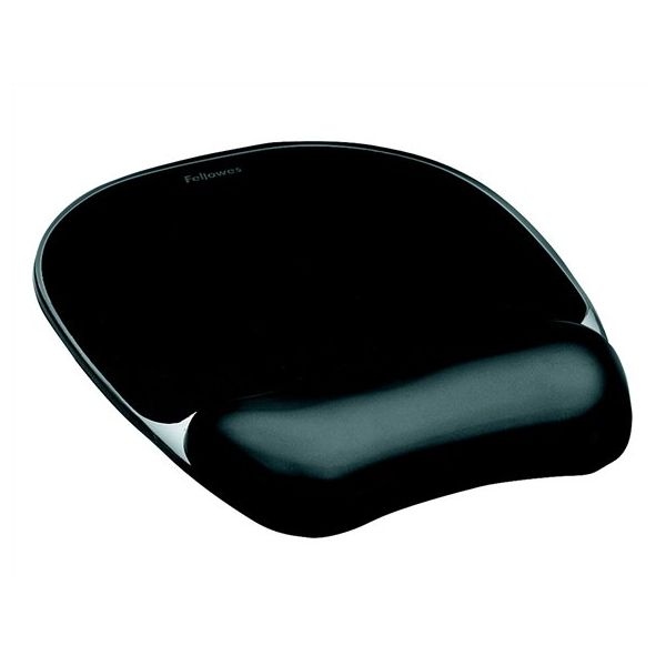 Gélová podložka pod myš, FELLOWES "Crystal™ Gel", čierna