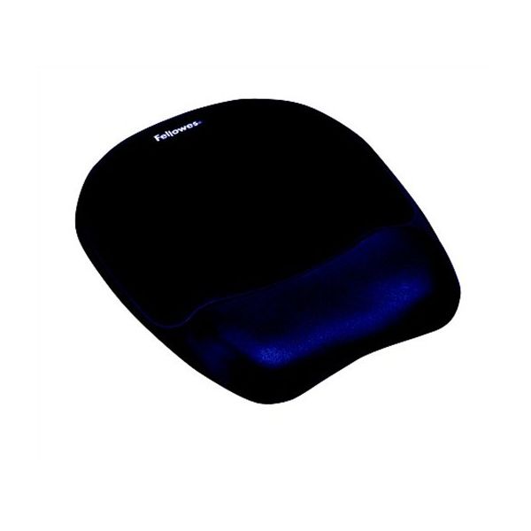 Penová podložka pod myš, s opierkou zápästia, FELLOWES "Memory Foam", modrá