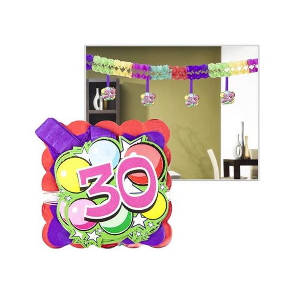 Narodeninová girlanda s číslom 30, 400x12x12 cm