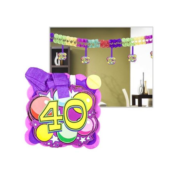 Narodeninová girlanda s číslom 40, 400x12x12 cm