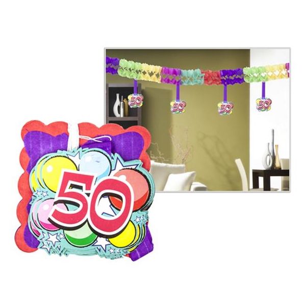 Narodeninová girlanda s číslom 50, 400x12x12 cm