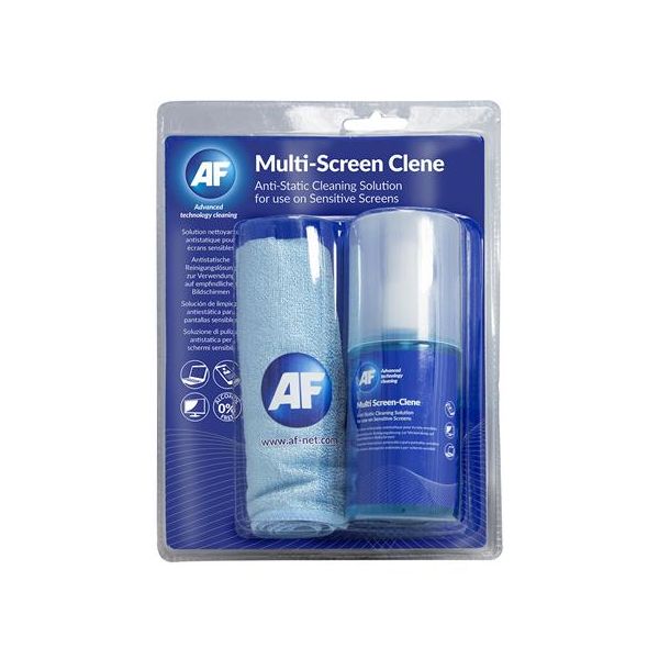 Čistiaca tekutina, k monitorom, s veľkou utierkou z mikrovlákien, s pumpou, 200 ml, AF "Multi screen-clene"