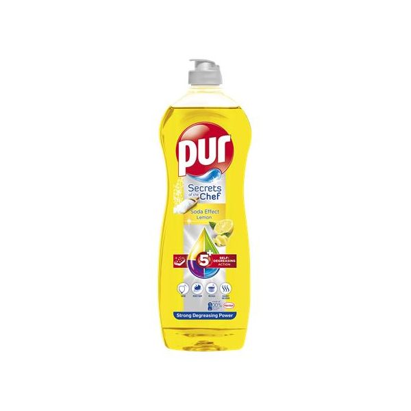 Čistiaci prostriedok na umývanie riadu, 750 ml, PUR, citrón