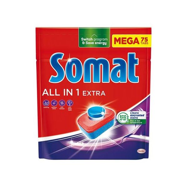 Somat ALL IN 1 EXTRA tablety do umývačky riadu, 75 ks