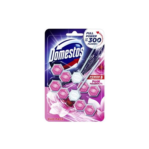 WC osviežujúci blok, 2 ks, DOMESTOS "Power 5", ružová magnólia
