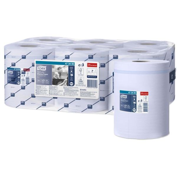 Čistiace utierky, kotúčové, priemer: 18,5 cm, M4 systém, Advanced, TORK " Reflex™", modrá