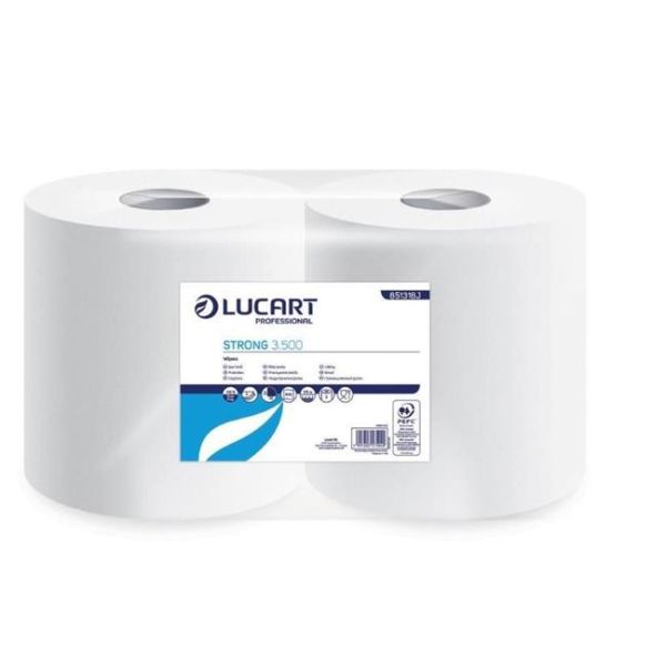 Utierky, kotúčové, 3-vrstvové, LUCART, "Strong 3.500", biela, 2kotúč
