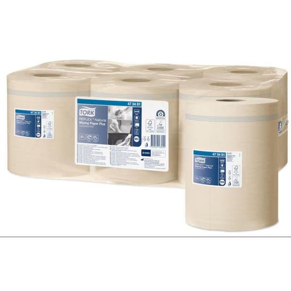 Papierové utierky, kotúčové, priemer: 19 cm, M4 systém, 2-vrstvové, Advanced, TORK "Reflex", prírodné