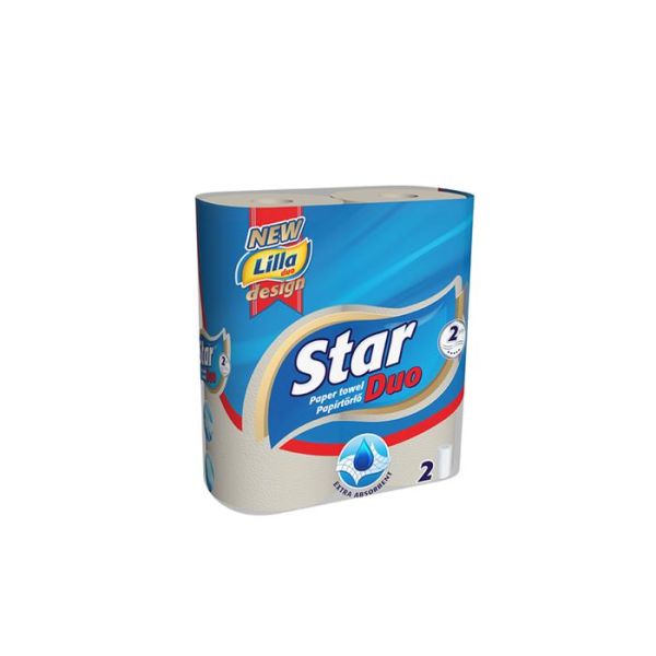 Kuchynské utierky, 2-vrstvové, 2 rolky/bal, "Star Duo"