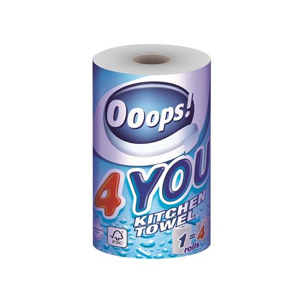 Kuchynské utierky, 2-vrstvové, 200 útržkov, kotúčové, "Ooops! 4You"