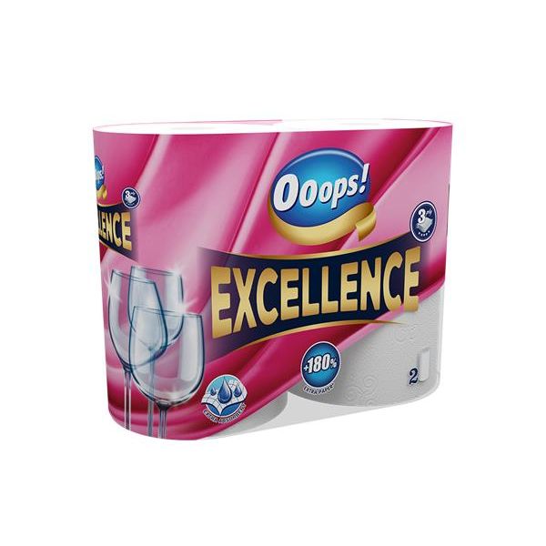 Kuchynské utierky, 3-vrstvové, 2 kotúče, "Ooops! Excellence"
