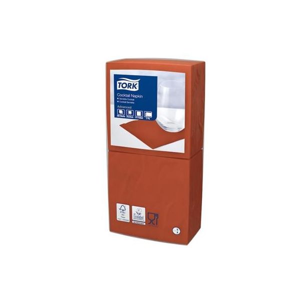 Servítky, 1/4 sklad, 2-vrstvové, 32,5x32,8 cm, Advanced, TORK "Lunch", terakotová