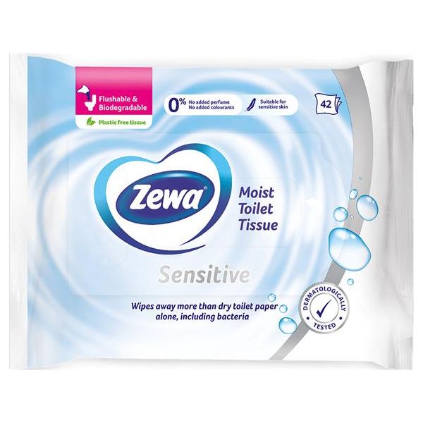 Toaletný papier, vlhčený, 42ks, ZEWA, sensitive