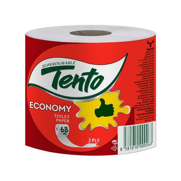 Toaletný papier, 2-vrstvový, malý kotúč, 36 kotúčov, TENTO "Family Economy", prírodná