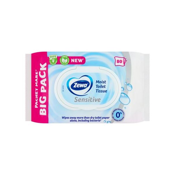 Toaletný papier, vlhčený, 80 ks,  ZEWA, sensitive