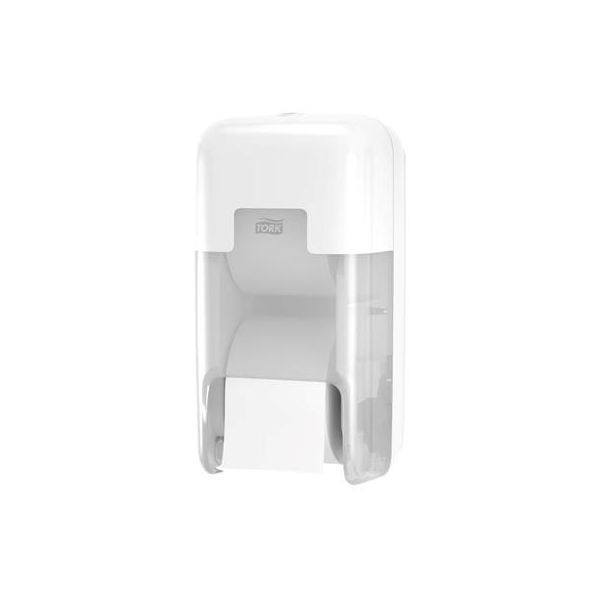 Zásobník toaletného papiera, bezdutinkový, na 2 kotúče, T7 systém, TORK "OptiServe", biela