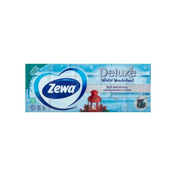 Papierové vreckovky, 3-vrstvové, ZEWA  "Delux" bez vône, 10x10 ks, 100ks