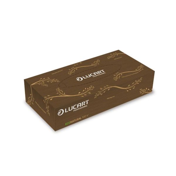 Kozmetické utierky, 2-vrstvové, 100 ks, LUCART "EcoNatural", hnedá