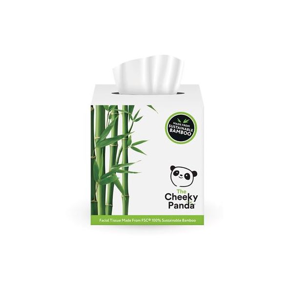 Kozmetické utierky, bambusové, 3-vrstvové, 56 listov, CHEEKY PANDA, biele