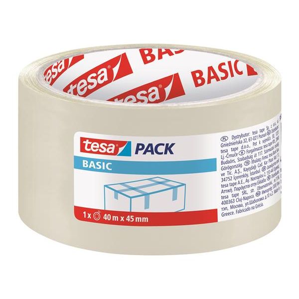 Baliaca páska, 45 mm x 40 m, TESA "tesapack® Basic", priehľadná