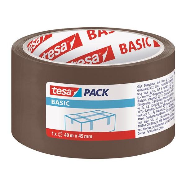 Baliaca páska, 45 mm x 40 m, TESA "tesapack® Basic", hnedá