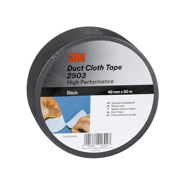 Lepiaca páska, vinyl, 48 mm x 50 m, 3M SCOTCH "Duct", čierna