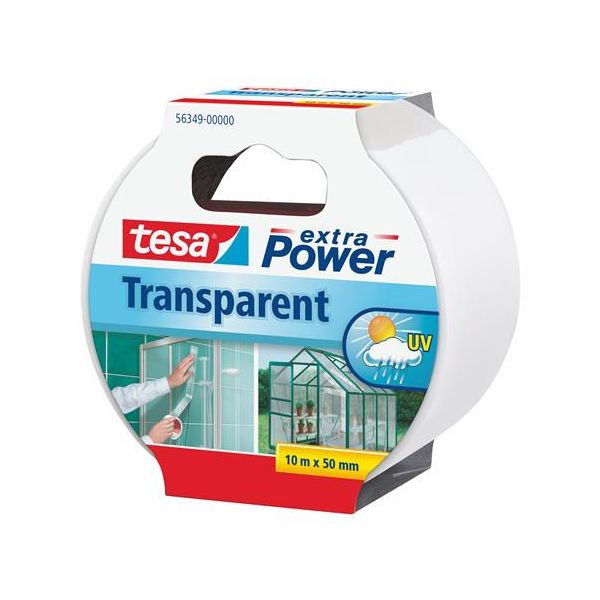 Lepiaca páska, opravná, 50 mm x 10 m, TESA, "Extra Power Transparent", priehľadná