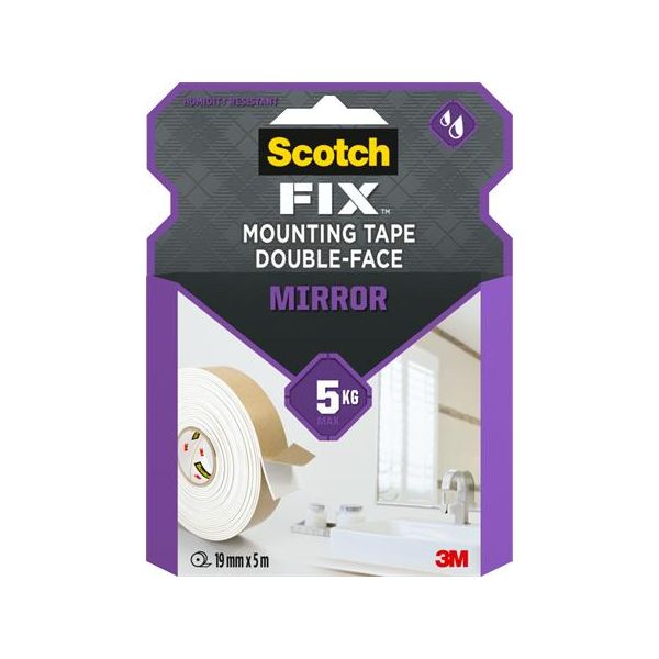 Lepiaca páska na zrkadlá, obojstranná, 19 mm x 5 m, 3M SCOTCH "Mirror"