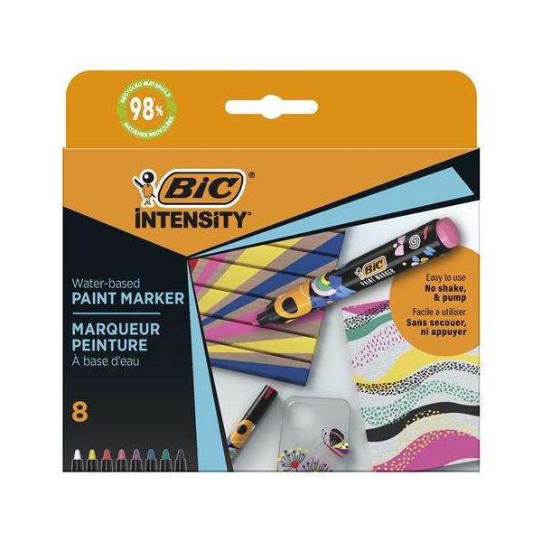 Dekoračný popisovač, sada,, 1,5 - 2,3 mm, BIC, 8 rôznych živých farieb